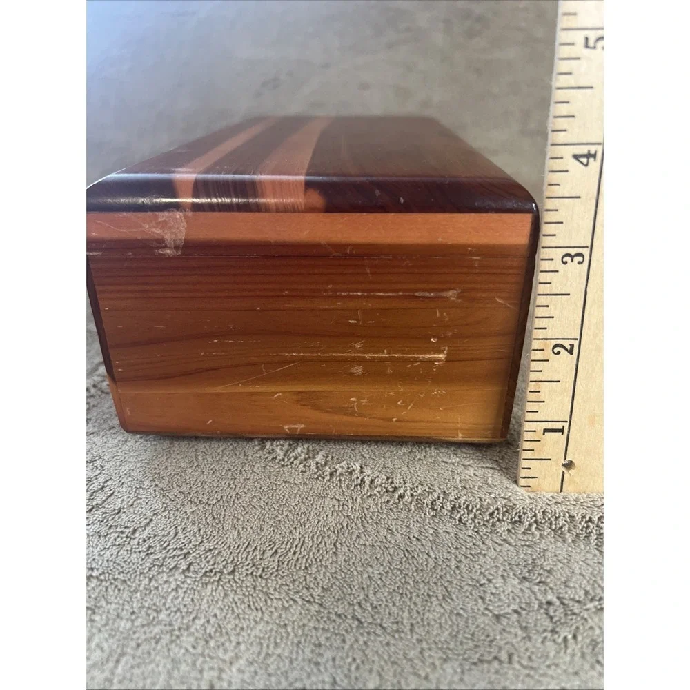 Vtg 1920s Lane Miniature Cedar Chest - R.B. Broyles Birmingham AL Address - Wood